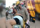 Mulher cai sobre ferro fixado no chão, fica empalada e é resgata pelo Corpo de Bombeiros