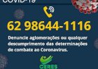 Disque-Denúncias da Prefeitura de Ceres contra a Covid-19