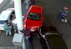 Em Goiás: Homem confude pedais e bate carro contra bomba de combustível