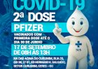 Prefeitura de Ceres comunica 2ª dose PFIZER vacinação contra a covid dia 17 de setembro das 8 hrs as 13 hrs