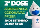 Prefeitura de Ceres comunica 2ª dose PFIZER vacinação contra a covid dia 29 de setembro das 8 hrs as 15 hrs