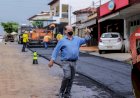 Prefeito Edmario faz vistoria em serviço de recapeamento asfáltico que está sendo feito na Avenida Adalto Lima Ascier