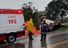 SAMU socorre a condutor de carreta após saída de pista na GO-080 em Jaraguá