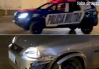 Motociclista que bateu em carro em frente à sede da PM foi presos por estar bêbado