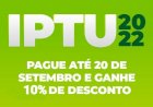 Ceres: IPTU 2022 pode ser pago com 10 (por cento) de desconto Boletos já foram distribuídos nas casas e também podem ser emitidos pela internet