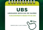 Ceres: Entre os dias 26 e 29 de dezembro, as Unidades Básicas de Saúde trabalharão em escala de revezamento
