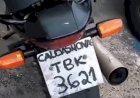 Em Goiás: ‘Comprei assim’, diz homem preso com placa de moto pintada à mão