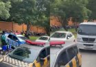 PM recolhe veículos estacionados em local proibido próximo ao MotoGP, em Goiânia