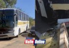 Ônibus perde o controle e colide com guarda-corpo da ''Ponte Velha'' em Carmo do Rio Verde