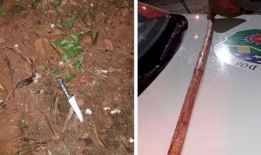 Em Goiás: Homem é suspeito e esfaquear mulher e matar amigo com enxada