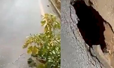 Buraco se abre na cabeceira de ponte na GO-427 entre Jaraguá e Itaguaru