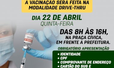 A Secretaria Municipal da Saúde informa que está iniciando a vacinação contra a Covid-19 dos idosos a partir de 63 anos