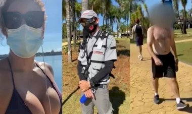 Mulher é repreendida por usar biquíni enquanto homem passa sem camisa