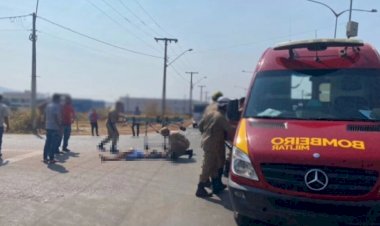 Motociclista gira no ar após colisão em cruzamento de Goianésia: vídeo