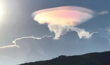 Moradores se surpreendem com nuvens coloridas no céu de Goiás