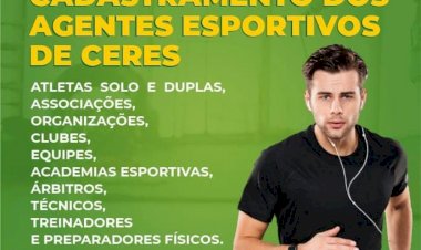 Prefeitura de Ceres abre cadastramento para agentes esportivos do município