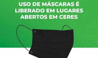 Uso de máscaras é liberado em lugares abertos em Ceres