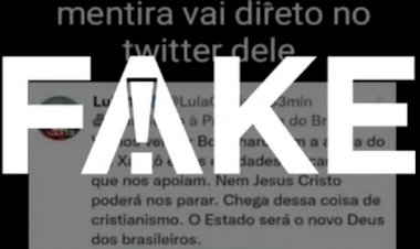 É fake que Lula fez post defendendo fim do cristianismo