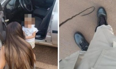 Em Goiás: PM usa cadarço para resgatar bebê preso dentro de carro