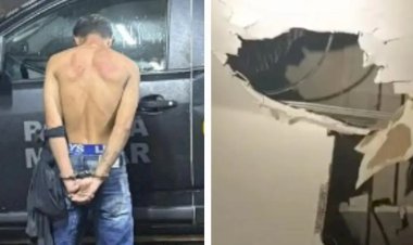 Teto de shopping desaba e adolescente cai em cima de PM durante tentativa de fuga em Anápolis