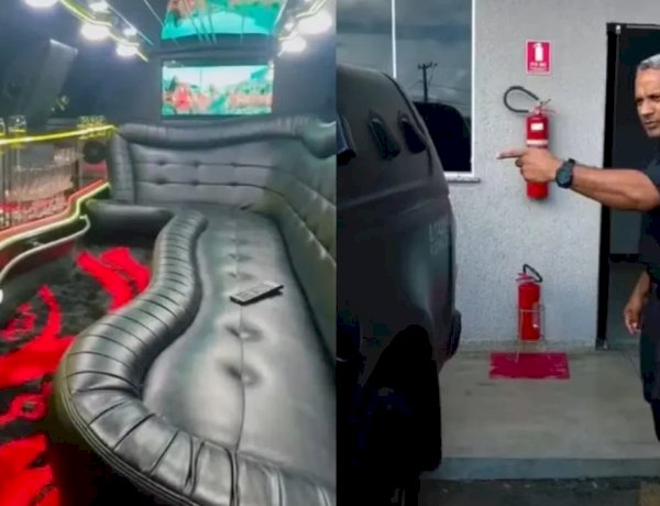 Subtenente da PMGO faz meme mostrando interior ‘luxuoso’ de camburão da viatura; vídeo