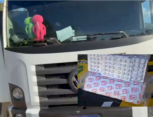 PRF prende caminhoneiro com cerca de 3 mil comprimidos de rebite na BR-153, em Porangatu
