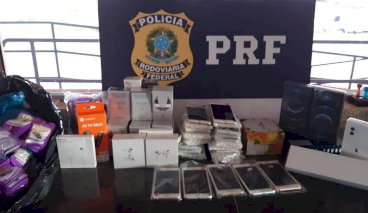 PRF em Goiás apreende R$ 500 mil em mercadorias vindas do Paraguai