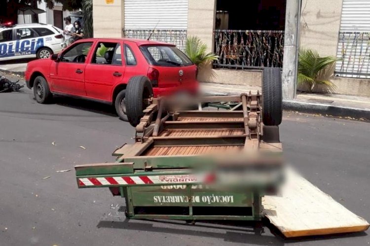 Em Goiás: Homem tem fratura exposta na perna após acidente de trânsito