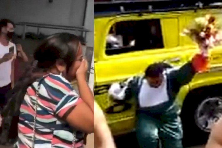 Homem causa aglomeração ao pedir perdão a mulher por tê-la traído