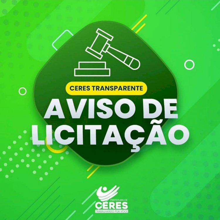 A Prefeitura Municipal de Ceres realizará entre os dias 05/07 e 08/07, quatro processos licitatórios para contratação de serviços e aquisição de materiais