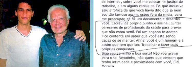 ‘Foi um engano te adotar’, diz Cid Moreira em mensagem para o filho ‘deserdado’