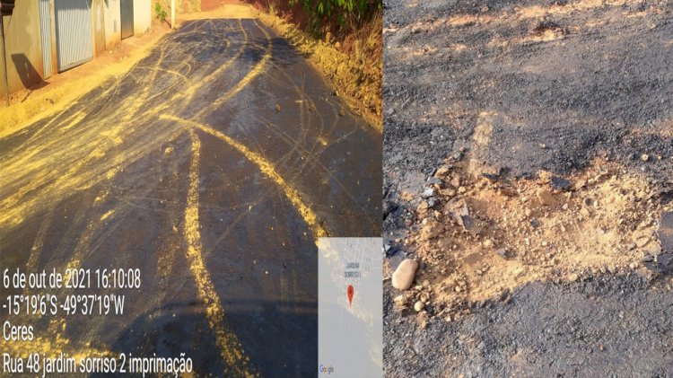 A prefeitura de Ceres pede para que os moradores evitem trafegar pelos locais que estão sendo realizadas as obras