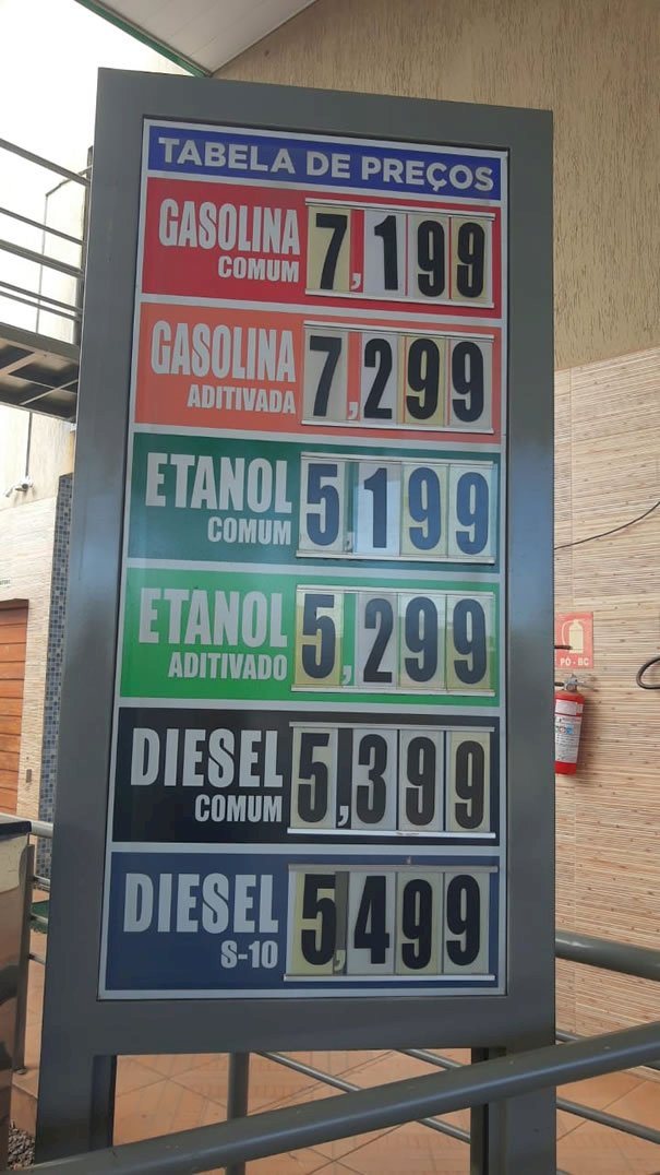 Gasolina já é vendida perto de R$ 7,20 nos postos de combustíveis de Goianésia