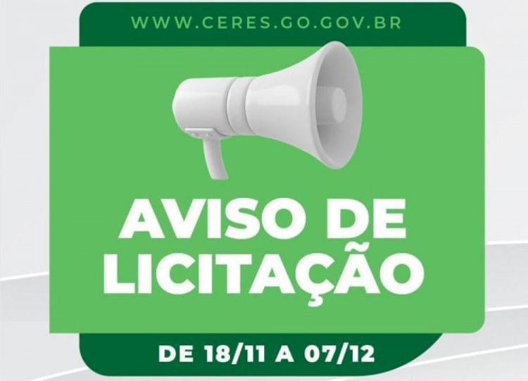 Prefeitura de Ceres abre processos licitatórios em áreas diversas. Confira os editais disponíveis