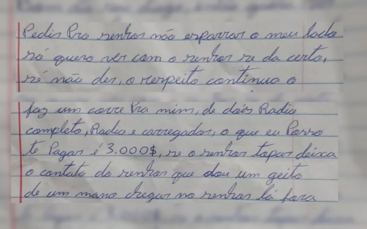 Em Goiás: Detento usa bilhete para tentar subornar policial penal: 'Tenho total respeito pelo senhor'