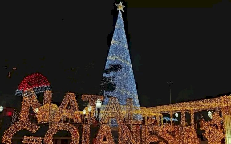 Goianésia inaugura a maior árvore de Natal de Goiás com 32 metros de altura