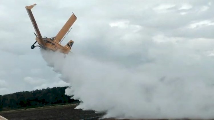 Avião agrícola cai em fazenda no Tocantins após asas quebrarem e piloto sobrevive