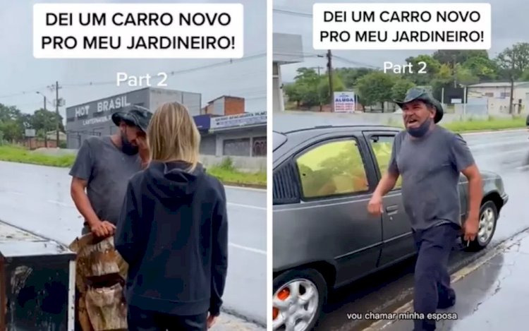 Em Goiás: Empresária viraliza na web após fazer campanha e comprar carro em menos de 24h para jardineiro que teve veículo queimado