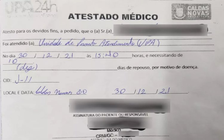 Homem é indiciado por apresentar atestado médico falso para faltar ao trabalho no Ano Novo, em Caldas Novas