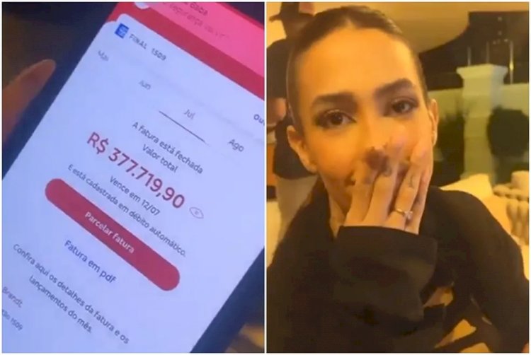 Gabi Brandt mostra fatura do cartão de crédito de R$ 377 mil: 'Como eu vou pagar? Também não sei'