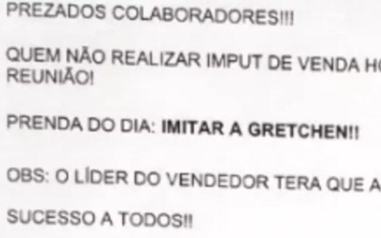 Empresa deve pagar R$ 150 mil a vendedores após obrigá-los a dançar 'Gretchen' e 'boquinha da garrafa' por não bater meta