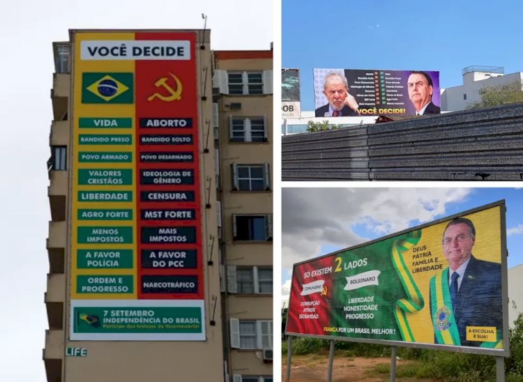 Proibidos, outdoors pró-Bolsonaro que associam esquerda a crimes se espalham pelo país