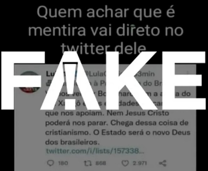 É fake que Lula fez post defendendo fim do cristianismo