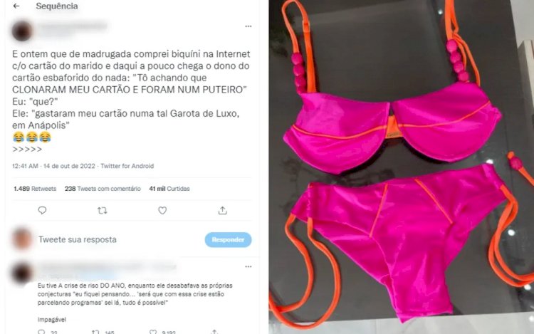 Loja faz sucesso após mulher viralizar ao contar que marido achou que o cartão de crédito havia sido clonado após ela usá-lo