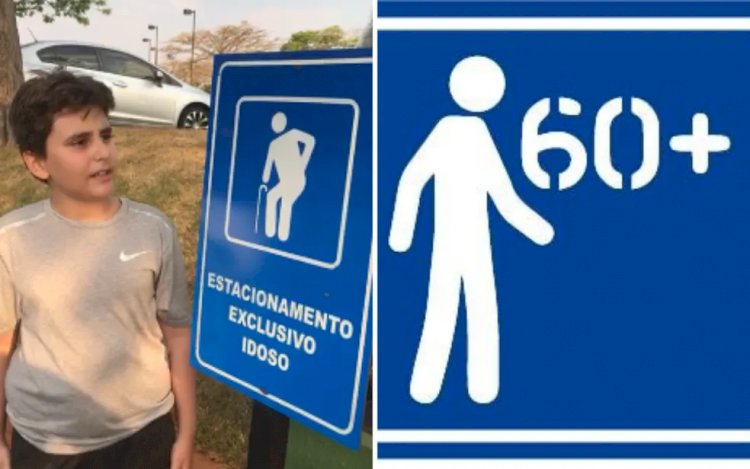 Após pedido de menino de 10 anos, vereadores aprovam mudança na imagem das placas preferenciais para idosos em Goiânia