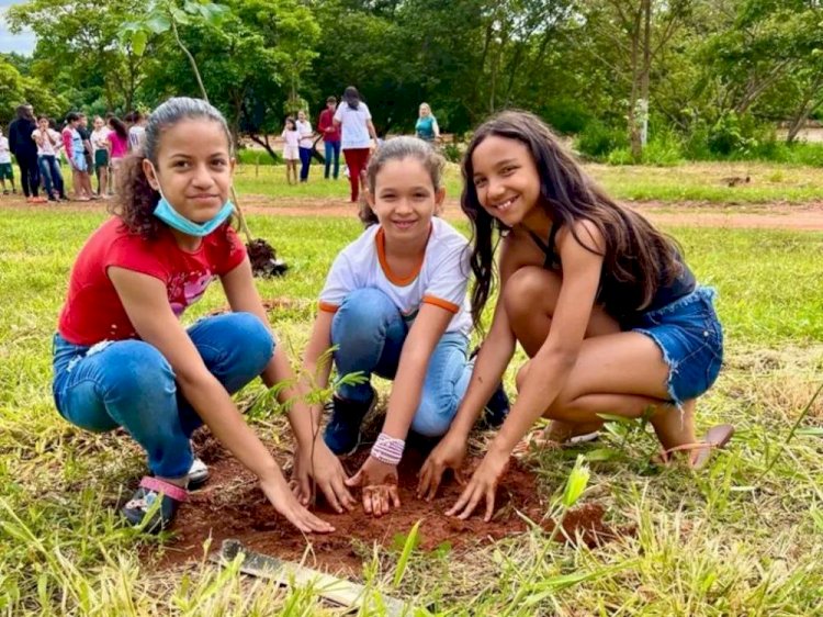 Prefeitura de Ceres realiza plantio de 140 mudas de árvores de espécies nativas na área do Complexo Turístico