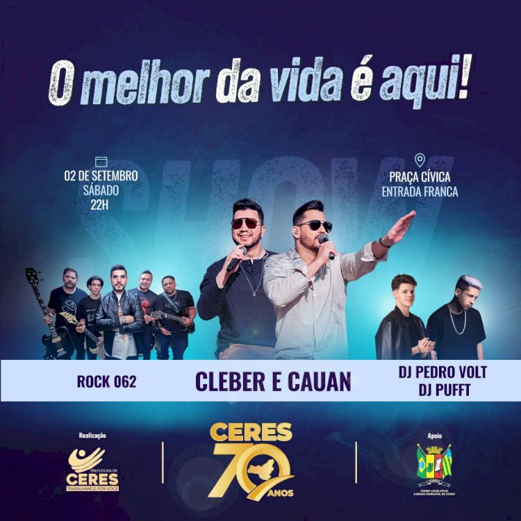 Cleber e Cauan no Aniversário de 70 Anos de Ceres