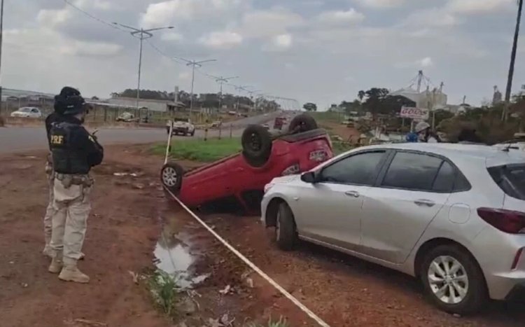 Em Goiás: Motorista de carro que capotou com cadáver dentro na BR-060 é preso