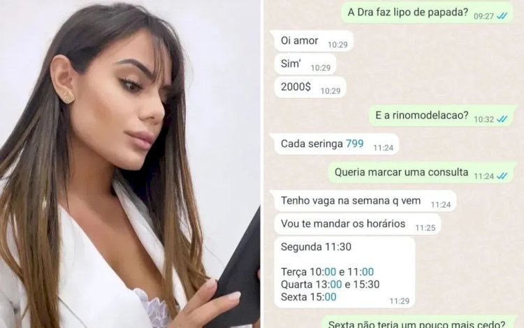 Print mostra que falsa médica negociava procedimentos estéticos a partir de R$ 800; veja conversa