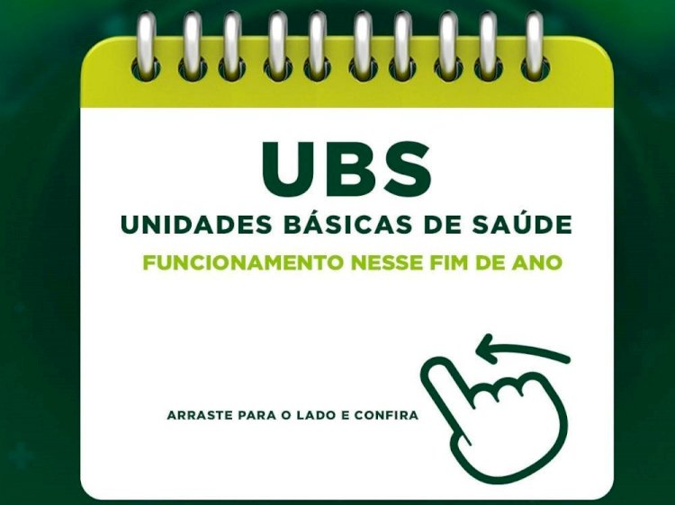 Ceres: Entre os dias 26 e 29 de dezembro, as Unidades Básicas de Saúde trabalharão em escala de revezamento